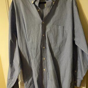 Van Heusen Long sleeve, blue checkered, large